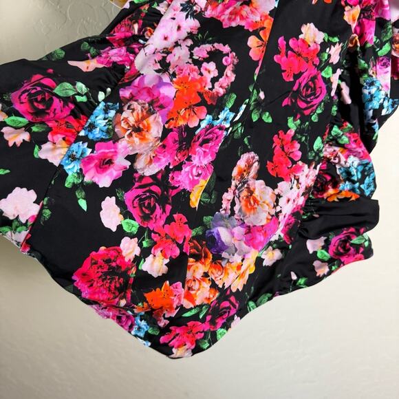 Torrid Black Floral Underwire Swim One Piece Swimsuit 3X D/DD NWT 16941461 - Picture 10 of 15